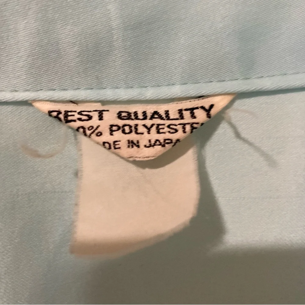 Vintage Baby Blue Satin Embroidered Bird Floral Kimono - Picture 4 of 6